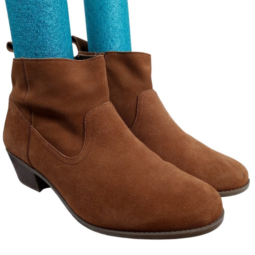 Vionic Vera Suede Ankle Boots Booties Size 10 Classic Comfort Tan Brown